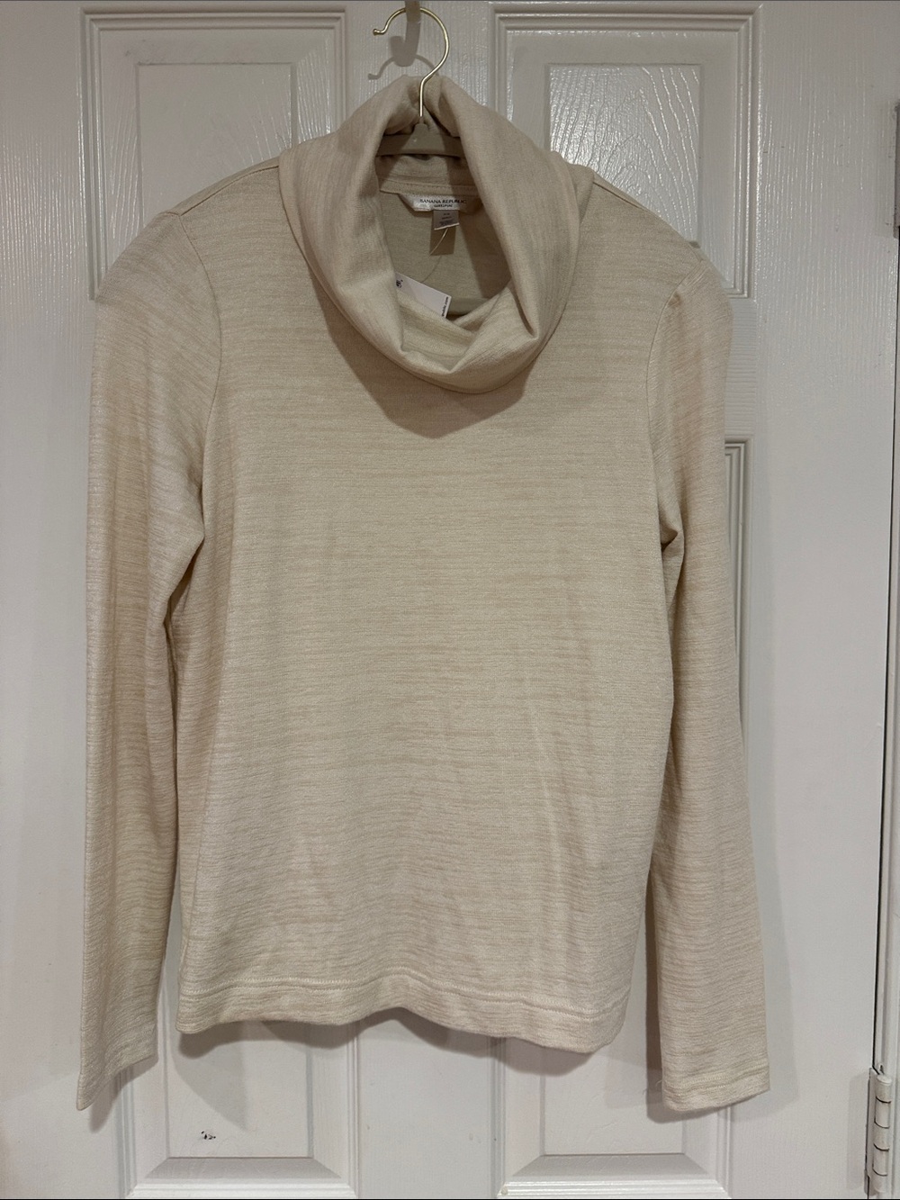 Banana Republic Luxespun Women's Cream Cowl Neck Long-Sleeve Sweater, NWT, XS
